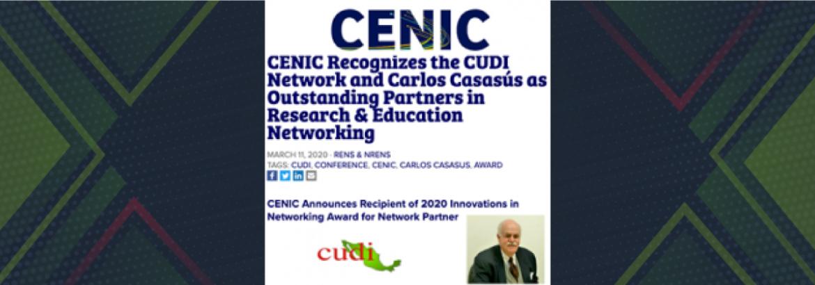 Carlos Casasús ganador del Premio Innovaciones en Redes CENIC 2020 