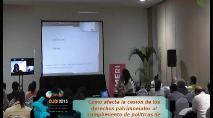 Preview image for the video "Reunión Primavera 2015 Cómo afecta la cesión de derechos patrimoniales a políticas de acceso abierto".