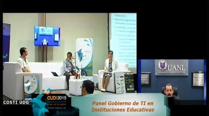 Preview image for the video "Reunión Primavera 2015 Panel Gobierno de TI en Instituciones Educativas".